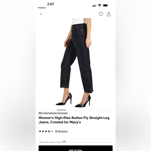 Women’s High Rise Button Fly Straight Leg Jeans NWT - Picture 3 of 10